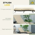 thumbnail image 3 of CoSoTower Chaise Longue de Patio en Osier, Fauteuil Inclinable d'Extérieur avec Dossier Réglable à 5 Niveaux, Coussin pour l'Extérieur, Kaki, 3 of 7