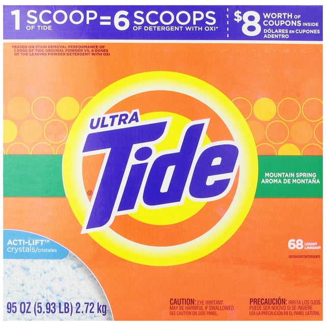 Detergente para ropa Tide Powder Mountain Spring, 2,8 L, 68 cargas