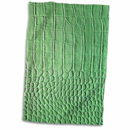 3dRose Green Crocodile skin photo print - macro photography aligator animal texture - reptile lizard scales - Towel, 15 by