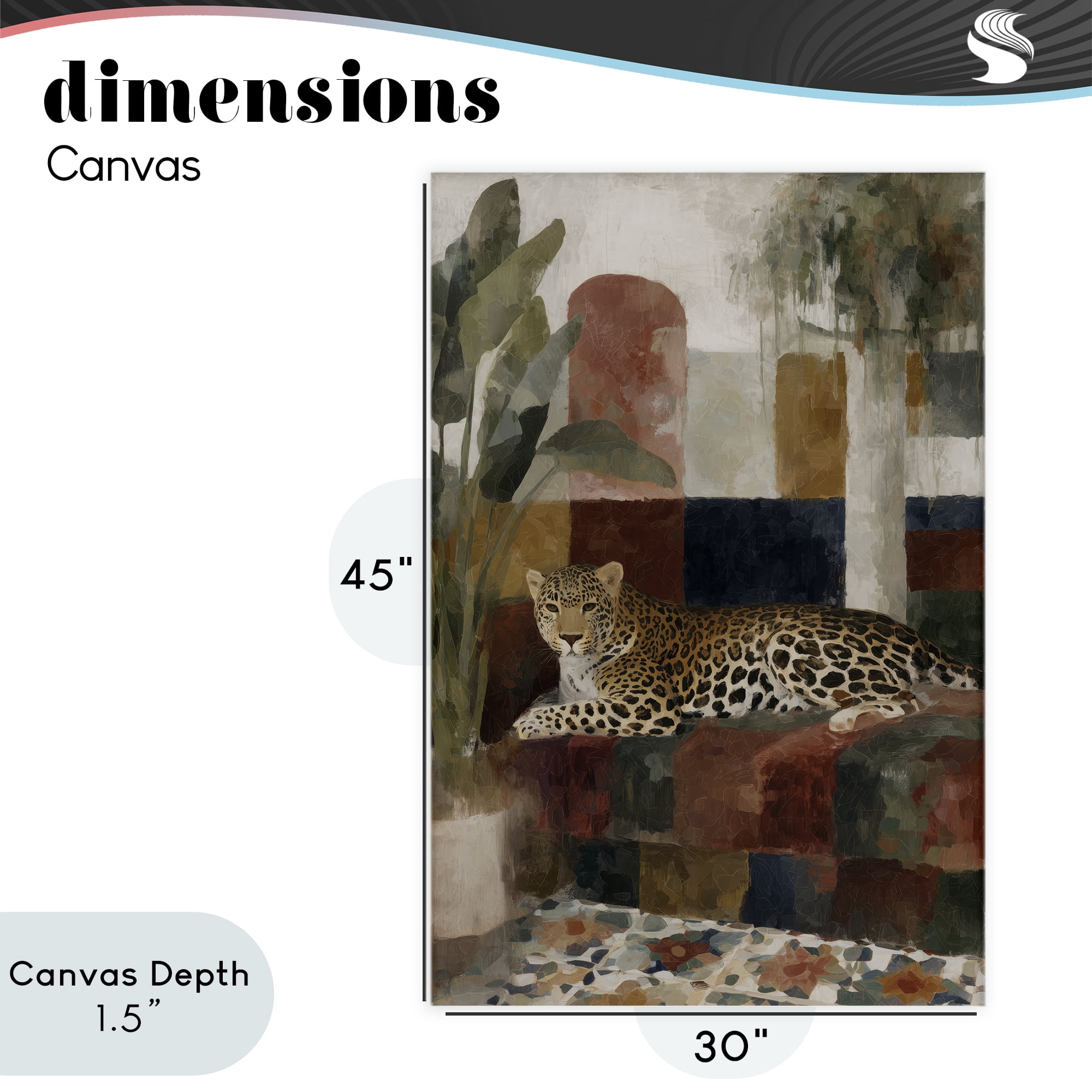 Stupell Industries Jaguar Among Tropical Palms Canvas Wall Art, design by Chromatic Storm Studio