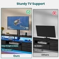 thumbnail image 4 of Plonmago TV Stand with Mount, LED Light,Power Outlets and 5 Storage Drawers,for 32/55/65/70 inch TVs, 51.2" TV Console Table for Living Room Bedroom,Black, 4 of 8