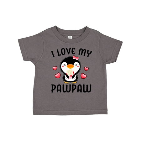

Inktastic I Love My Pawpaw with Cute Penguin and Hearts Gift Toddler Toddler Girl T-Shirt
