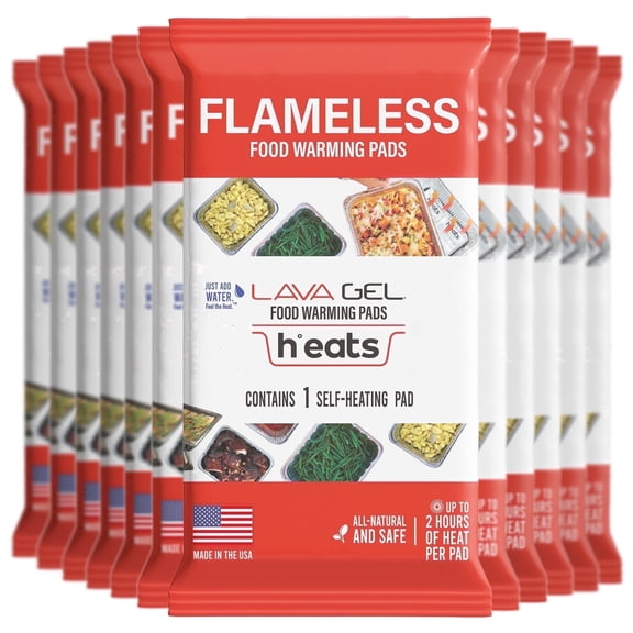 Lava Gel Food Warming Pads for Half Size Pans, Flameless Food Heating Pad, 12-Pack