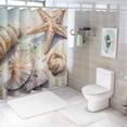 thumbnail image 7 of Chilfamy Seashells Starfish Watercolors Pretty Shower Curtain Set with Hooks Bathroom Decor 100% Polyester Fiber Shower Curtain for Bathroom Decoration 69x72, 7 of 7