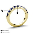thumbnail image 4 of TriJewels 1.08 ctw Blue Sapphire (3.00 mm) 9 Stone Wedding Band in 10K Yellow Gold, 4 of 6