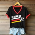 thumbnail image 1 of Women's Football Graphic T-Shirt, Women's V-Neck Short Sleeve Letter Print T-Shirt for Casual Summer for Soccer Tournament 2026 Black Size: 2XL, 1 of 5