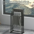 thumbnail image 5 of 33.1x17.32x9.84in Floor Standing Towel Rack with Three Tiered Vertical Design, Metal Bathroom Storage Shelf for Towel Organization, 5 of 8