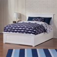 thumbnail image 3 of Nantucket Full Wood Platform Bed with Matching Footboard and Drawers in White, 3 of 7
