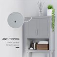 thumbnail image 3 of 28" Over The Toilet Storage Cabinet, Grey Mdf Bathroom Organizer with Adjustable Shelf, 3 of 10