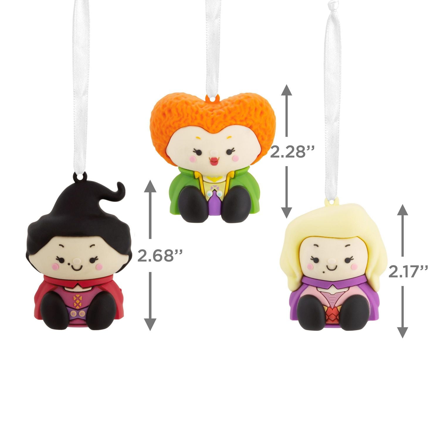 Hallmark Ornaments (Better Together Disney Hocus Pocus Mary, Winifred and Sarah Sanderson Magnetic), Set of 3