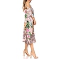 thumbnail image 4 of Sakkas Amaya Loose Fit Long Printed Strappy Cutout Shoulder Boat Neck Kaftan Dress - FLM149-Multi - One Size, 4 of 5