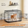 thumbnail image 1 of Yaheetech 36" Foldable Metal Dog Crate with 2 Doors and Pull Out Tray, Black, 1 of 6