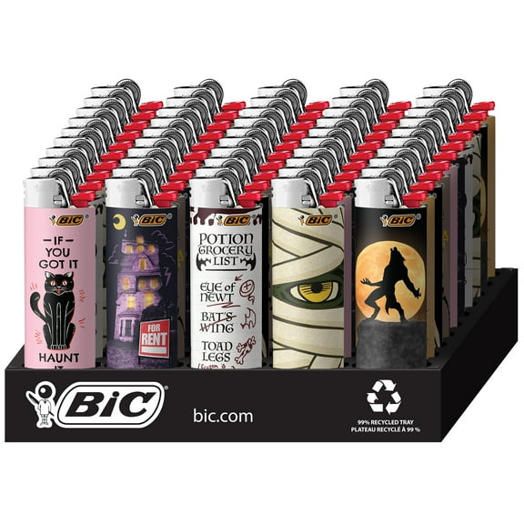 BIC Special Edition Spooky Series Pocket Lighters, 50-Count Tray of Lighters