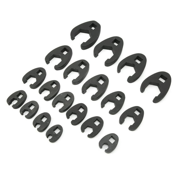 Crow's Foot Wrench Metric Set, 19pcs 8-32mm/0.3-1.3in Chrome-Molybdenum Steel Blue with Open End Wrenches for Service for Vehicles