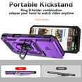 thumbnail image 5 of Dteck Case for iPhone 16 Plus,Heavy Duty with Slide Camera Protective Military Grade Phone Cover with Ring Kickstand Shockproof Rubber+ PC Case,Purple, 5 of 9