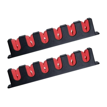 6 Fishing Rod Wall Rack Horizontal Mount for Garage Door Professional Red