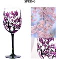 thumbnail image 2 of hand painted wine glasses set four seasons theme, 2 of 4
