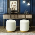 thumbnail image 5 of TOV Furniture Opal Cream Velvet Ottoman with Gold Base, 5 of 5