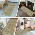 thumbnail image 5 of Boho Green Flowers 2'x6' Runner Rugs for Hallway Kitchen Bedside Non Slip, Spring Abstract Watercolor Floral Leaf Entryway Rug Runners with Rubber Backing, Long Carpet Runner for Laundry Room, 5 of 8