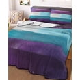 thumbnail image 3 of Quilts Queen Size, Purple Turquoise Soft Comforter Bedding Set for Bed, Modern Abstract Oil Painting Art Geometric Lightweight Quilted Bedspread with Pillow Cover(2 Pieces) for All Season, 90x96 Inch, 3 of 6