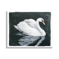 Elegant Swan Reflection Portrait Animals & Insects Graphic Art Gallery Wrapped Canvas Print Wall Art