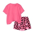 thumbnail image 5 of BFHHYA Girls Fashion Print Outfits 2PCS Round Neck Short Sleeve Top Elastic Waisted Shorts Tween Casual Loose Sets 3-15 Years, 5 of 5