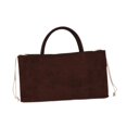 thumbnail image 4 of freneci Suede Tote Bag for Women Hobo Portable Casual Simple Shopping Bag Faux Suede Coffee, 4 of 8