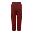 thumbnail image 5 of mgoYE Women's and Plus-Size Knee-Length Leggings Yoga Shorts for Ladies Indoor Outdoor Clothes(Red,2XL), 5 of 5