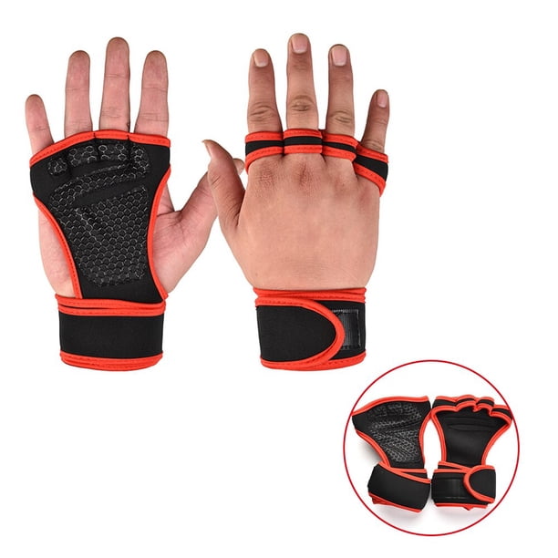 Nuevos 1 par de guantes de entrenamiento de levantamiento de pesas para mujeres y hombres, deportes de Fitness, culturismo, empuñaduras de gimnasia, guantes protectores de palma de mano para gimnasio Tan Jianjun unisex