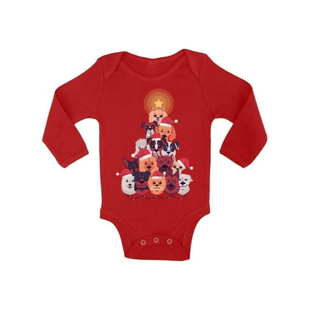 

Awkward Styles Ugly Christmas Baby Outfit Bodysuit Dog Xmas Tree Baby Romper