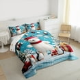 thumbnail image 3 of Homewish Kawaii Polar Bear Bedding Comforter Set for Kids, Antarctic Penguin Animal Twin Comforter Sets, Merry Christmas Reversible Bedding Set, Microfiber Bedroom Decor, 2pcs, 3 of 8