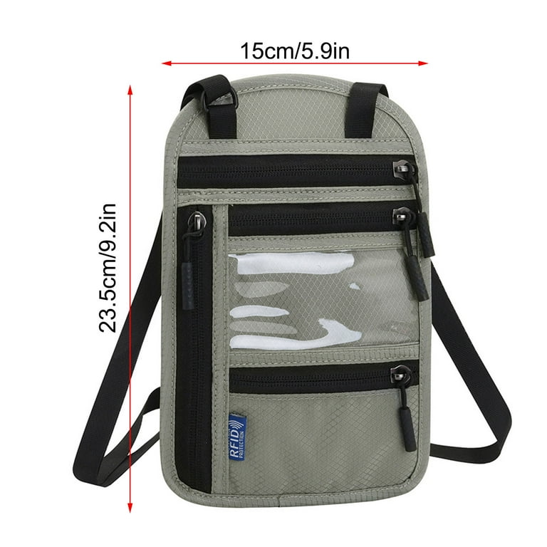 Wovilon Multifunctional Halter Passport Bag Crossbody Shoulder Storage Bag  Multi-Function Neck Passport Bag Sling One Shoulder Storage Bag