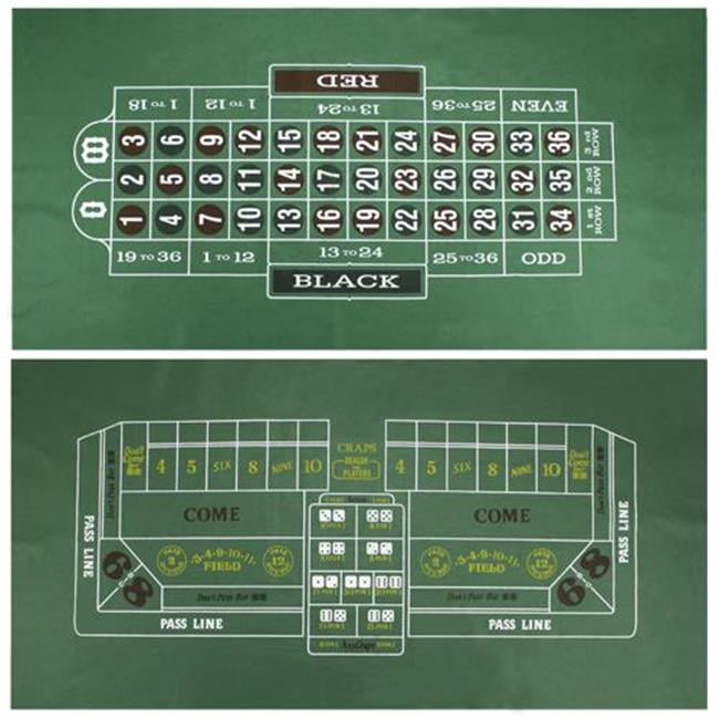 NEW CASINO STYLE CRAPS 36" x 72" GREAT FOR HOME USE & DICE THROWING * LAYOUT 