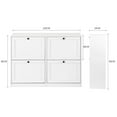 RichYa White Shoe with 4 Flip Drawers Freestanding Shoe Rack