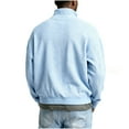 thumbnail image 5 of Chiccall Mens Quarter Zip Sweatshirts Mock Neck Casual Loose Vinatge Textured Knit Pullover Tops for Men, 5 of 7