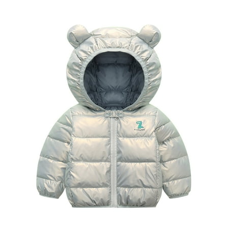 

Toddler Kids Baby Boys Girls Winter Warm Jacket Outerwear Cartoon Dinosaur Bear Ears Coats Hooded Padded Outwear Winter Coats for Toddler Boy