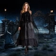 thumbnail image 5 of Disfraces de Halloween para mujer, disfraz retro de Halloween, vestido de manga larga, disfraz de bruja, vestido largo de malla, disfraz de Halloween para mujer, 5 of 5