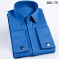 thumbnail image 3 of Camisa de hombre con gemelos franceses, mangas largas, corte entallado, botones ocultos, color liso, vestido de boda formal de alta gama para hombre, 3 of 5
