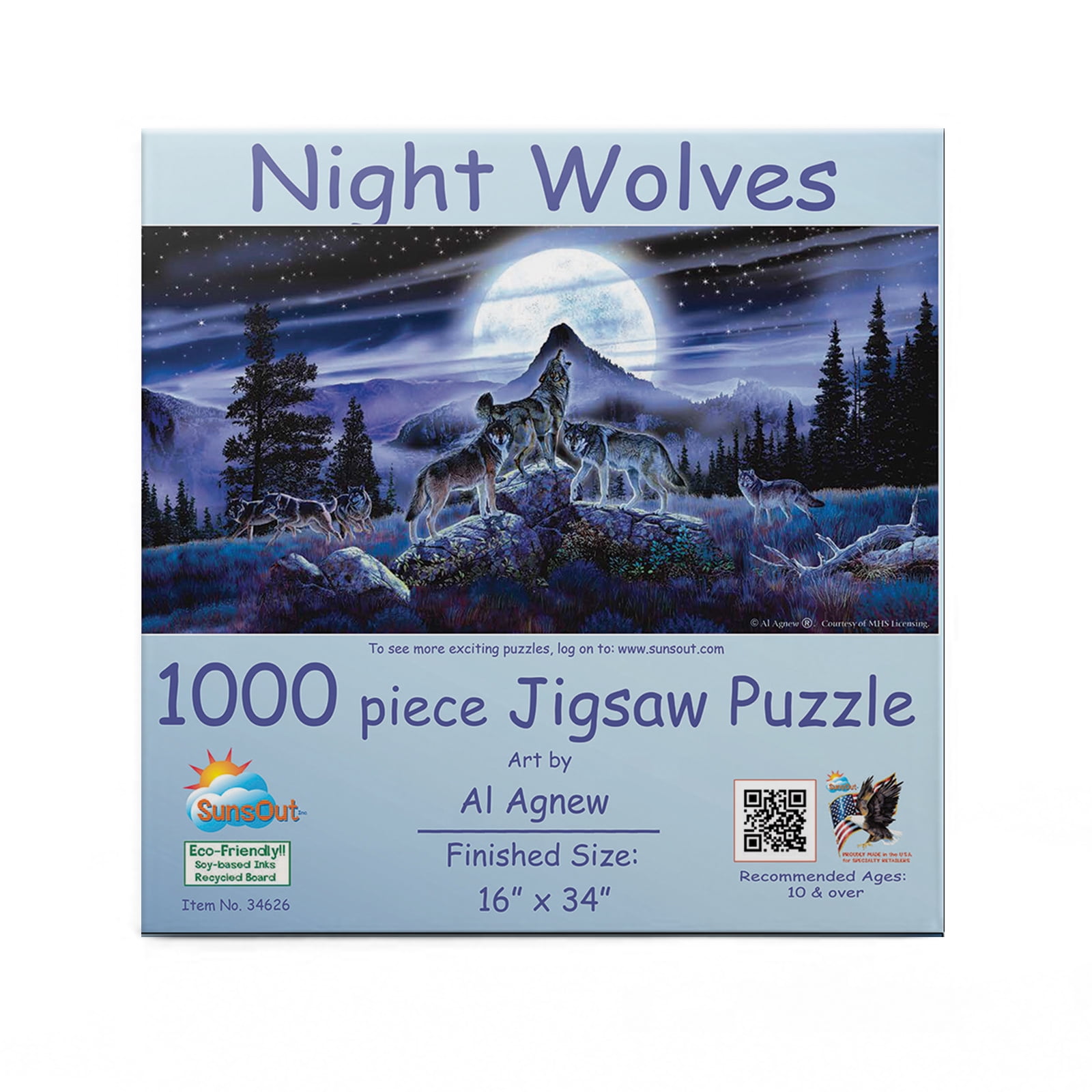 Puzzle SunsOut 'Ice Wolves' Von Kevin Daniel - 1.000 Teile, Motiv: Wölfe Im Schnee (Sunsout-55763)