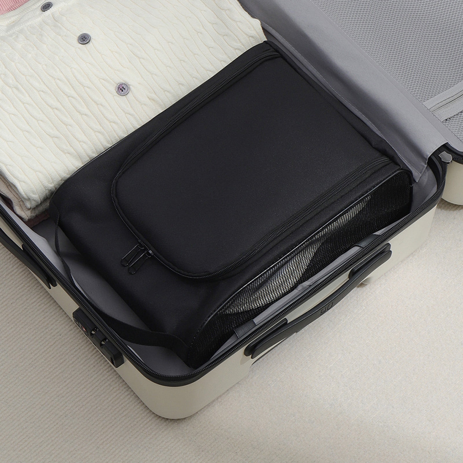 JilgTeok 4 Packs Reusable Shoe Storage Bag for Travel & Moving Washable Polyester Organizer with Zipper for Men & Women, Durable Shoe Protector Case