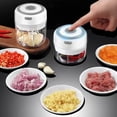 thumbnail image 2 of Mini procesador de alimentos, mini picadora de ajo eléctrica, mini procesadora de alimentos para picar verduras, pimientos, cebollas, ajo, jengibre y especias., 2 of 5