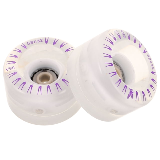 RENACLIPY 2 Pcs Roues de Patins à Roulettes Lumineuses avec Roulements pour Patins Quad Extérieurs et Intérieurs Transparents