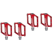 Bicycle Pedal Bearing Treadle Practical Pedals Road Vehicles Red Aluminum Alloy Body Sardine Steel Spindle 4 PCS