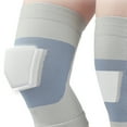 thumbnail image 3 of Thin Compression Knee Sleeve Breathable Non Slip High Elasticity Knee Support Light Gray for Yoga Gym Workout, 3 of 7
