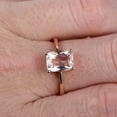 thumbnail image 2 of 10K Rose Gold Cushion Cut Pink Morganite Engagement Ring Solitaire Promise Ring Anniversary Gift Personalized for Brides, 2 of 5