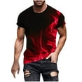 thumbnail image 2 of Leesechin Men's Flames Graphic Print T Shirt Short Sleeve Round Neck Tees Basic Classic T Shirts Casual Tops, 2 of 5