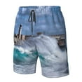 thumbnail image 5 of Kll Lighthouse In Havana Men'S Casual Summer Beach Shorts Hawaiian Shorts With Pockets-Large, 5 of 9
