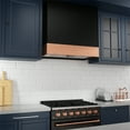 thumbnail image 4 of Akicon 600 CFM Wall Mounted Range Hood, Stainless Steel Range Hood 30 inch, Energy Saving, Ducted Kitchen Hood for Cooking, Powerful Vent Motor, Jet Black with Copper, 4 of 7