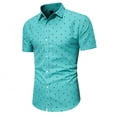 thumbnail image 2 of Puntoco Tank top for Men Mens Dress Shirts Short Sleeve Regular Fit Casual Button Down Shirt Inner Contrast Business formal Pocket Shirt Mint Green L(L), 2 of 6