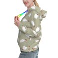 thumbnail image 2 of Fotbe Funny Chicken Pattern Womens Long Sleeve Hoodie, Pullover Hooded Sweatshirt, Kangaroo Pocket Hoodie with Eye-catching Drawstrings-X-Large, 2 of 7